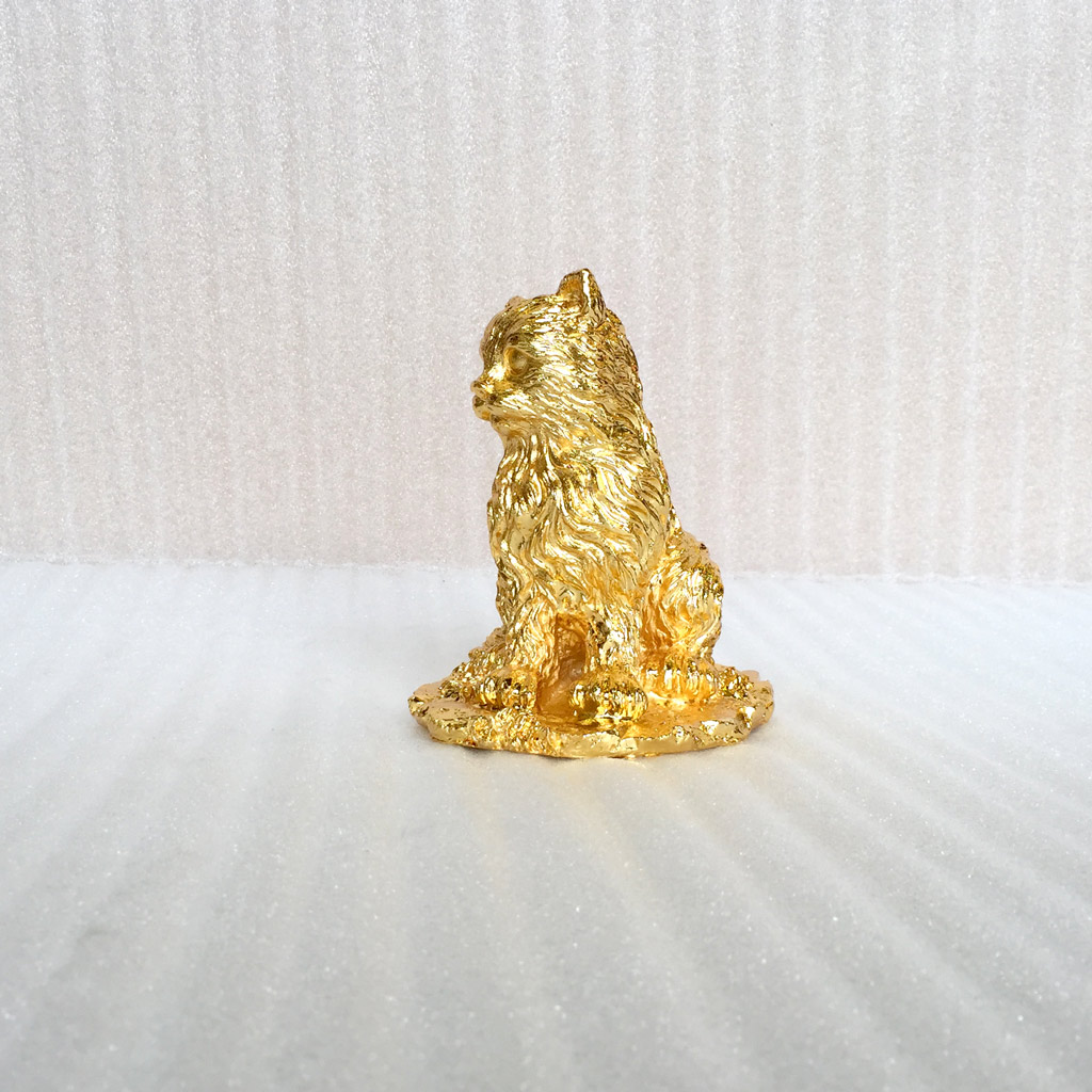 Tượng đồng con mèo mạ vàng cao cấp tại Hoàng Gia